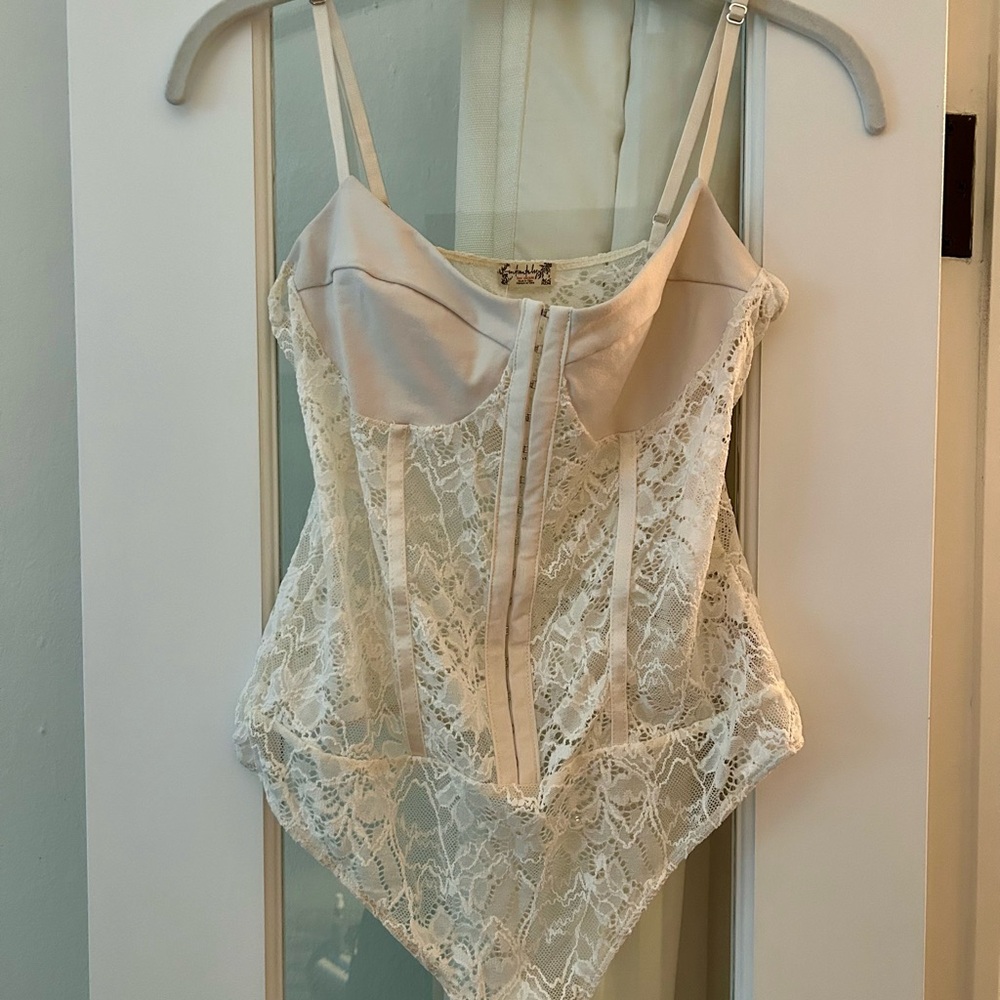 Free People Night Rhythm Lace Bodysuit Size S - Picture 8 of 11